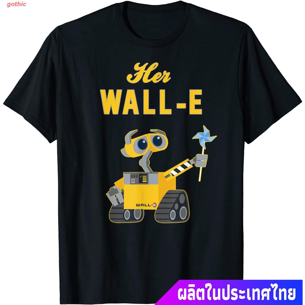 เสื้อยืดกีฬา Disney Pixar Wall-E Her Wall-E Couples T-Shirt Short sleeve T-shirts