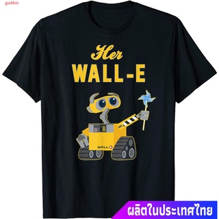 เสื้อยืดกีฬา Disney Pixar Wall-E Her Wall-E Couples T-Shirt Short sleeve T-shirts