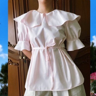 Rosie top with collar in pink