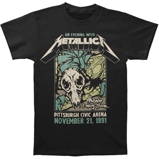 TSHIRTฝ้ายGILDAN พร้อมส่ง เสื้อยืดผ้าฝ้าย พิมพ์ลาย Metallica Pittsburgh Arena 1991 พลัสไซซ์ สําหรับผู้ชาย ของขวัญวันเกิด
