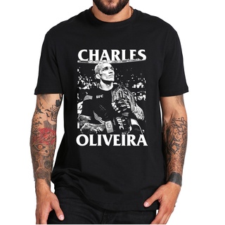 เสื้อยืดลําลอง ผ้าฝ้าย 100% แขนสั้น พิมพ์ลาย Charles Oliveira Fighter แฟชั่นฤดูร้อน ไซซ์ EUS-5XL