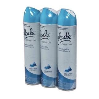 เกลด สเปรย์ปรับอากาศ กลิ่นคลีนเฟรช 320 มล. (3 ขวด)Glade air freshener Clean Fresh 320 ml. (3 bottles)