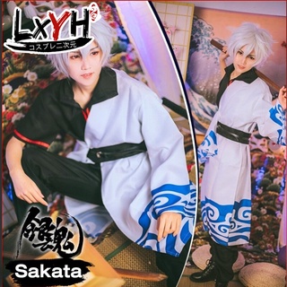 [LXYH- Coser KING] Gintama Sakata Gintki เครื่องแต่งกายคอสเพลย์ การ์ตูนอนิเมะ ชุดคอสเพลย์ วิกผม ชุดแฟนซี