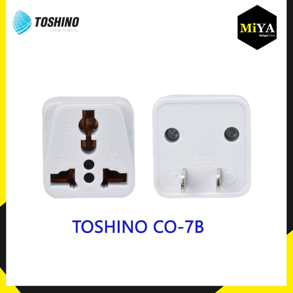 TOSHINO ปลั๊กแปลงขาแบน รุ่น CO-7B เต้ารับนานาชาติ