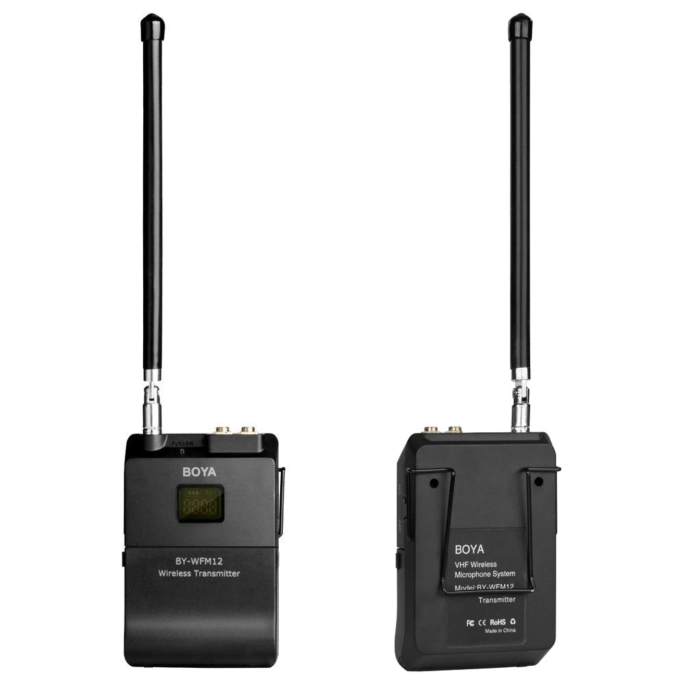 BOYA BY-WFM12 ไมค์ไร้สาย VHF Wireless Microphone - สามารถกับสมาร์ทโฟนได้ (แถมถ่านชาร์จ AA Sanyo 2700