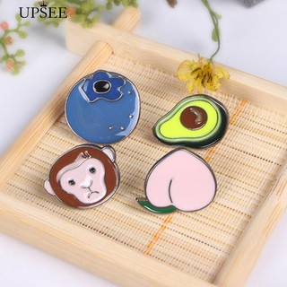 🦋UPSEE  Animal Peach Blueberry Design Enamel Brooch Pin Jewelry Gift