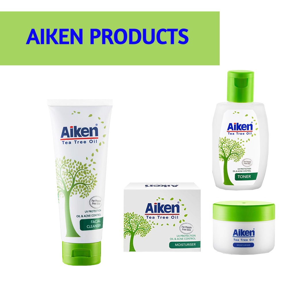 Aiken Tea Tree Oil Moisturizer Aiken คลีนเซอร์ทําความสะอาดผิวหน้า Aiken Toner