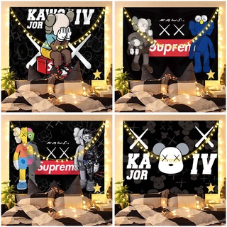 พื้นหลัง Tide Brand Kaws Sesame Street พื้นหลังผ้าห้องนอนห้องนอนหอพักผนังแต่งตัวแขวนผ้าเตียง