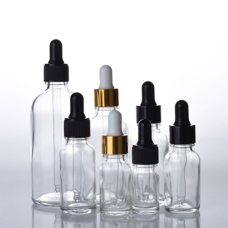 ขวดแก้วสีใส YB18-PURE*20ml หัวบีบหัวหยดสีทอง ขวดเซรั่ม ขวดแบ่ง dropper หัวดรอปเปอร์ ขวดทดลอง