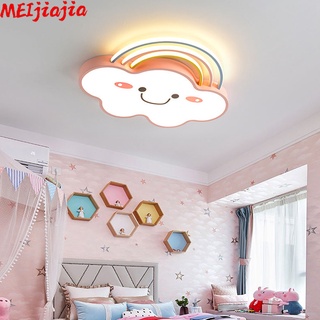 MEIJIAJIA โคมไฟเพดาน LED รูปก้อนเมฆ สายรุ้ง แบบเรียบง่าย สไตล์โมเดิร์น สร้างสรรค์ สําหรับห้องนอนเด็กอนุบาล