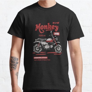 เสื้อผ้าผชLyzh เสื้อยืด ลาย Honda Monkey สีดํา สําหรับ CFMOTO Husqvarna Aprilia Bajaj AC Suzuki KTMS-5XL