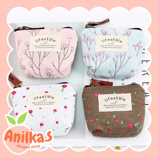 🍑 anilka.s กระเป๋าสตางค์คลาสสิกใส่เหรียญ กระเป๋าใส่เหรียญ หูฟัง กุญแจ ผ้าแคนวาส  YY001