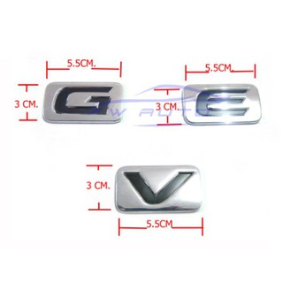 แท้ศูนย์ 1 ชิ่้น E/ G/ V LOGO ชุบโครเมี่ยม แผ่นป้าย โลโก้ ท้ายรถ โตโยต้า  สำหรับ toyota Vigo Revo Fortuner