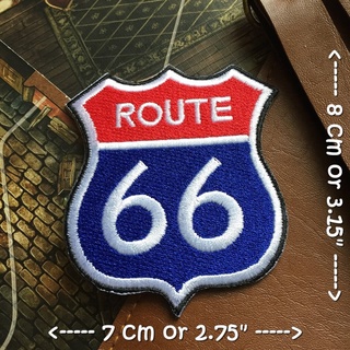 Route 66 ตัวรีดติดเสื้อ อาร์มรีด อาร์มปัก ตกแต่งเสื้อผ้า หมวก กระเป๋า แจ๊คเก็ตยีนส์ Racing Embroidered Iron on Patch