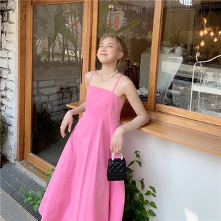 เดรสยาวสายเดี่ยวมินิมอลผ้าลินิน(มีไซต์)
