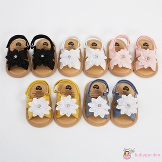 Babygarden- รองเท้าแตะ เจ้าหญิง เด็กทารก, ดอกไม้ พลอยเทียม ขนาดใหญ่ เปิดกระเป๋า ป้องกันการลื่นไถล พื้นนุ่ม รองเท้าเดิน