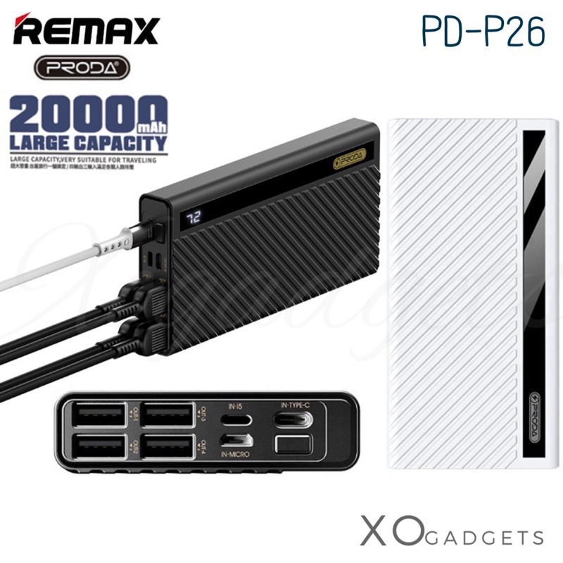 Remax Proda PD-P26 แบตสำรอง 20000mah Power Bank (รับประกัน1ปี)