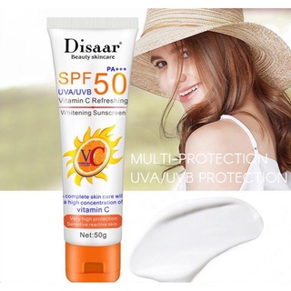 ครีมกันแดดวิตามินซี Vitamin C Refreshing Whitening Sunscreen SPF50 PA+++ UVA/UVB ขนาด 50g