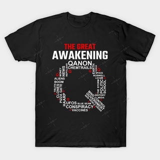 เสื้อยืด พิมพ์ลายก้อนเมฆ The Great Awakening Word Qanon q wwg1wga