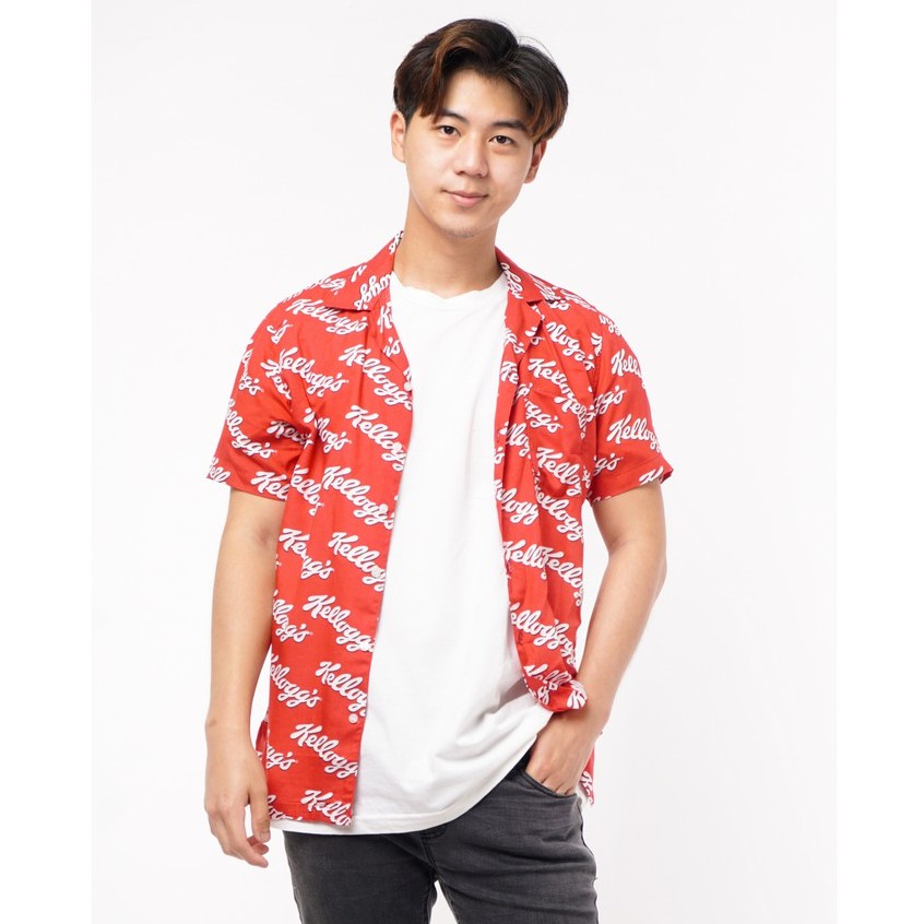KEMEJA SANVANINA E-151 เสื้อเชิ้ตทรงเข้ารูปพิมพ์ลาย Kellogs Motif