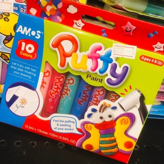 สีเจล Puffy Paint สำหรับเด็ก นุ่มฟูเป็นฟองน้ำเมื่อได้รับความร้อน (รุ่น 10 สี)