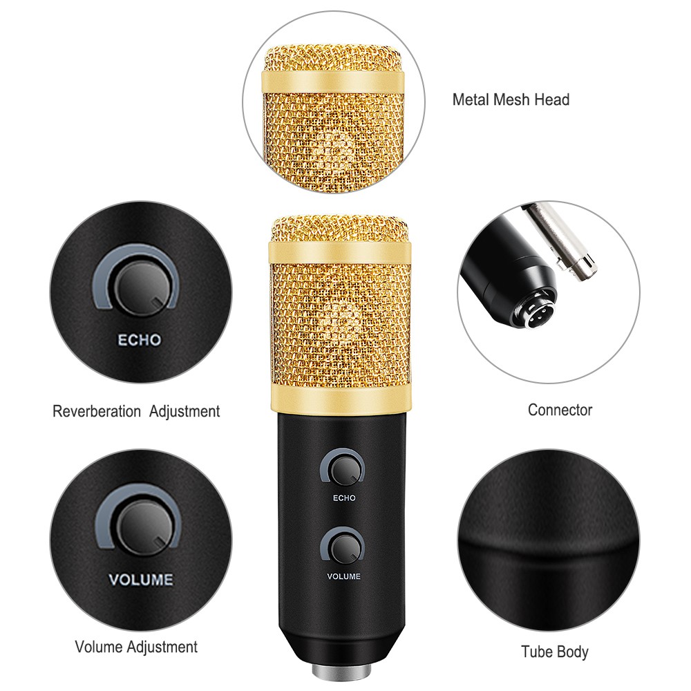Ultra-low Noise Echo Reverb Microphone USB Condenser Microphone For ...
