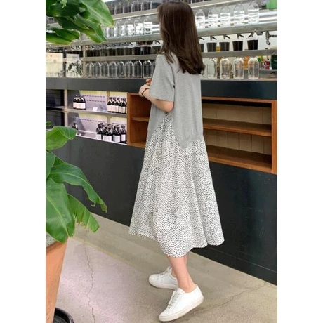 Oladivi Plus ขนาดผู้หญิงเสื้อผ้าแฟชั่นพิมพ์ Patchwork Midi ชุดฤดูร้อนใหม่สบายๆหลวมชุดขนาดใหญ่ Vintage สุภาพสตรีเสื้อผ้าขนาดใหญ่ 853 XL XXL 3XL 4XL 5XL F046 thumbnail 4