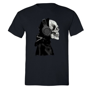 ผ้าฝ้ายคอกลมเสื้อยืดผ้าฝ้าย พิมพ์ลายโครงกระดูก Death Muerta Skull Day of Dead Dia Muertos EFinfo74HNkpgh06from S-4XL