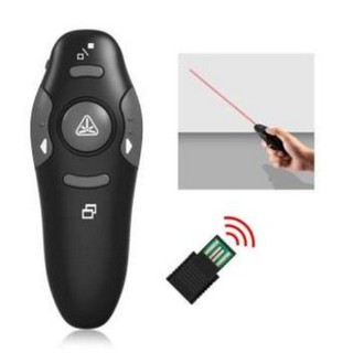 Di shop Wireless Presenter USB Remote Control Presentation Mouse Laser Pointer (Black)