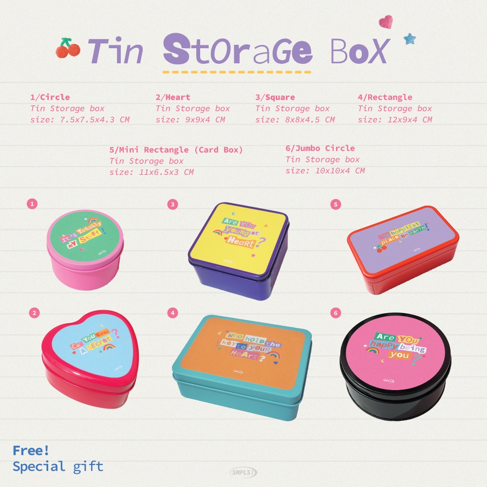 (พร้อมส่ง) Tin Storage box (Are you young at Heart!? Collection) & Defect Sale / กล่องเหล็ก