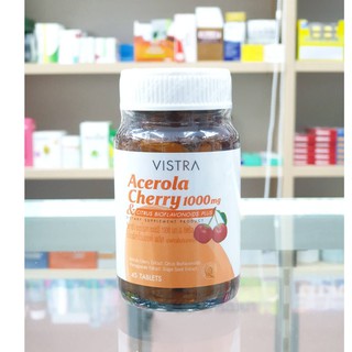 VISTRA Acerola Cherry 1000 มก. &amp; Citrus Bioflavonoids Plus 45 เม็ด