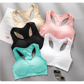 สปอร์ตบรา กระชับ ใส่สบาย ทรงเสื้อกล้ามไร้รอยต่อ Sport Bra S006  5 สี ขนาด M/L สินค้าพร้อมส่งจากไทย