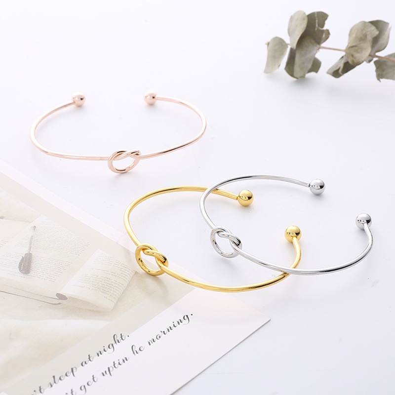 [YY] สร้อยข้อมือ ผูกปม ยุโรป อเมริกัน เข้ากับทุกการแต่งกาย diy สร้อยข้อมือแฟชั่น เรียบง่าย ความรัก เปิด สร้อยข้อมือ