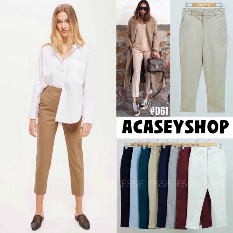 Acasey กางเกงขายาวผู้หญิง 7ส่วน ขาเต่อรุ่นนี้เก็บทรงดีมากๆ Double Satin ดี61