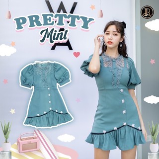 BLT BRAND การันตีเสื้อผ้าแบรนด์แท้ มินิเดรส สีเขียว PRETTY MINT