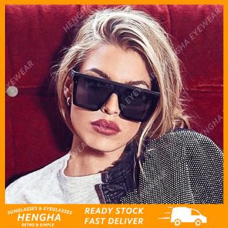 【HENGHA】【พร้อมสต็อก】INS Fashion แว่นกันแดดทรงสี่เหลี่ยมขนาดใหญ่