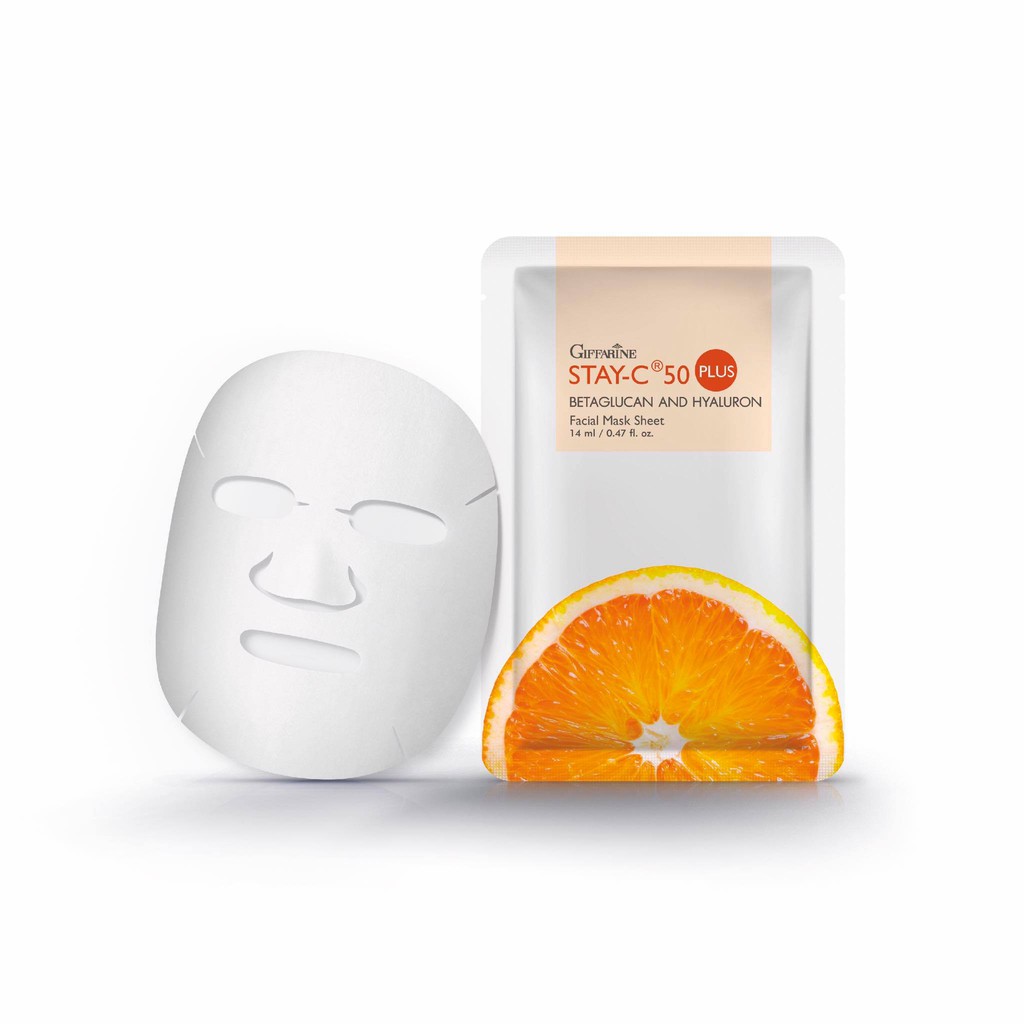 ผิวหน้าชุ่มชื้น Giffarine Stay – C ®50 Plus Betaglucan and Hyaluron Facial Mask Sheet