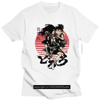 Vintage Anime Dororo T Shirt Men Pure Cotton Awesome Mnaga T-Shirt Short Sleeve Hyakkimaruเสื้อยืด