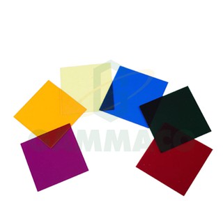 แผ่นพลาสติกโปร่งใส 10 x 10 ซม.(สีแดง สีเขียว สีน้ำเงิน สีเหลือง สีม่วง สีส้ม) - [2017255-2]