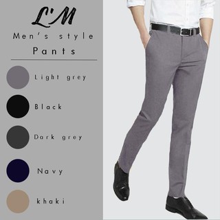 กางเกงแสลคผู้ชาย สไตล์เกาหลี ยืดได้ สีไม่ตก  L‘M men’s style