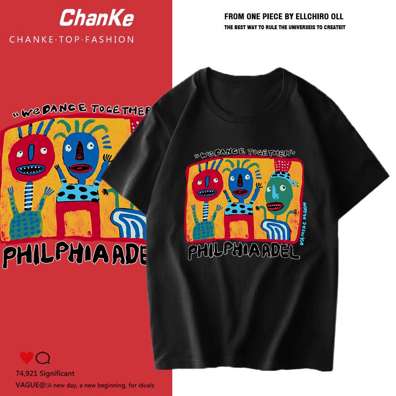 ตอนรับซัมเมอร์ ล็อตใหม่ล่าสุด เสื้อยืดคอกลม ลายเเฟชั่นสุดๆสวยเท่ห์ T-944