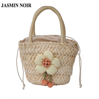 Jasmin NOIR กระเป๋าถือ กระเป๋าสะพายไหล่ ทรงบักเก็ต ลายดอกไม้ สําหรับสตรี