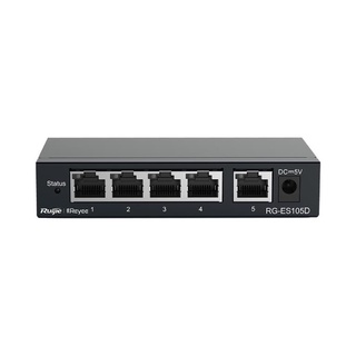 RUIJIE 5-Port unmanaged Switch, 5 10/100base-t Ethernet RJ45 Port Model : RG-ES105D