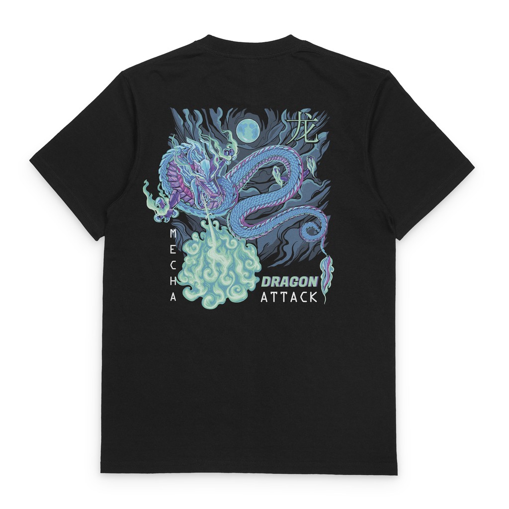เครื่องแต่งกาย Kaosan - "Dragon Atack" - Streetwear/เสื้อยืด/Streetwear Tshirt/เสื้อยืดสีดํา/Streetw