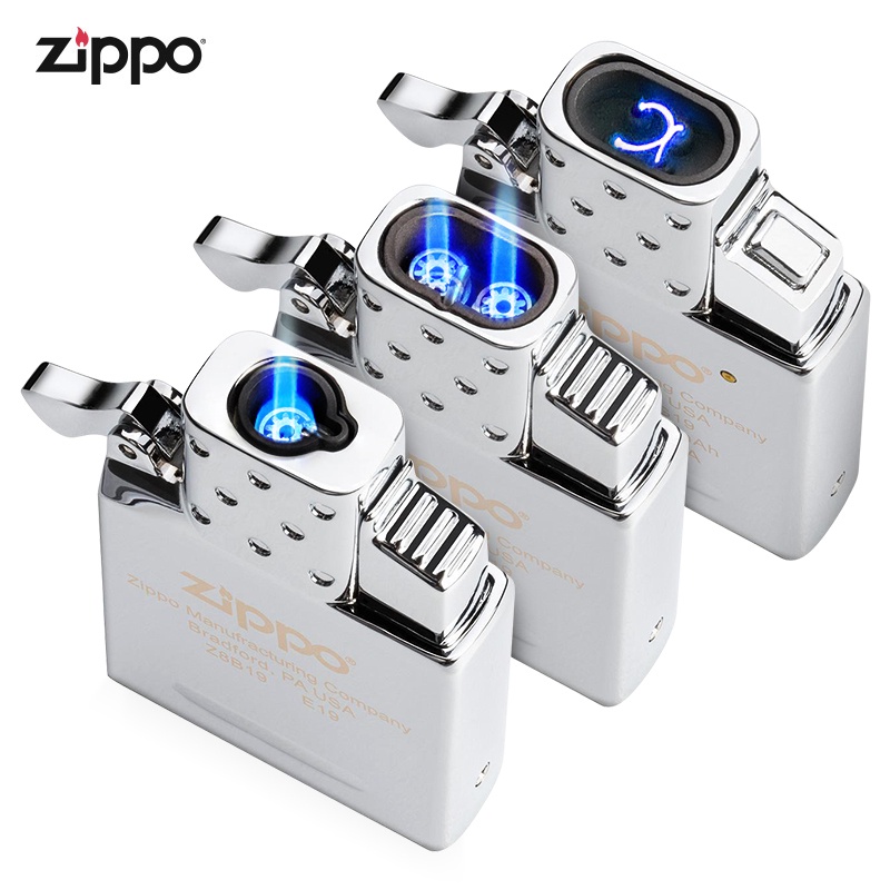 ☃✎۞ของแท้ Zippo อิเล็กทรอนิกส์ซับแก๊ส arc ชาร์จสมบัติสากลนำเข้าไฟแช็กไลเนอร์