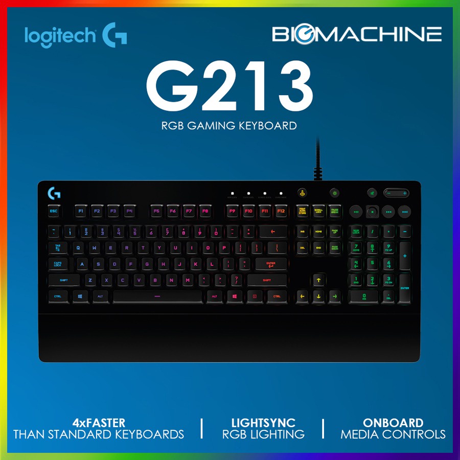 LOGITECH G213 Prodigy RGB Gaming Keyboard - รุ่นรับประกัน