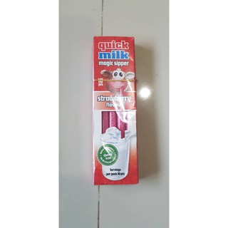 Quick Milk Magic Sipper Strawberry Flavour แพ็ค10หลอด