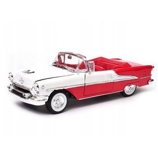 โมเดลรถโบราณ WELLY  ปี 1955 OLDSMOBILE SUPER 88 RED DIECAST-MINIATURE  อัตราส่วน  1:24 จำลองเหมือนจริง