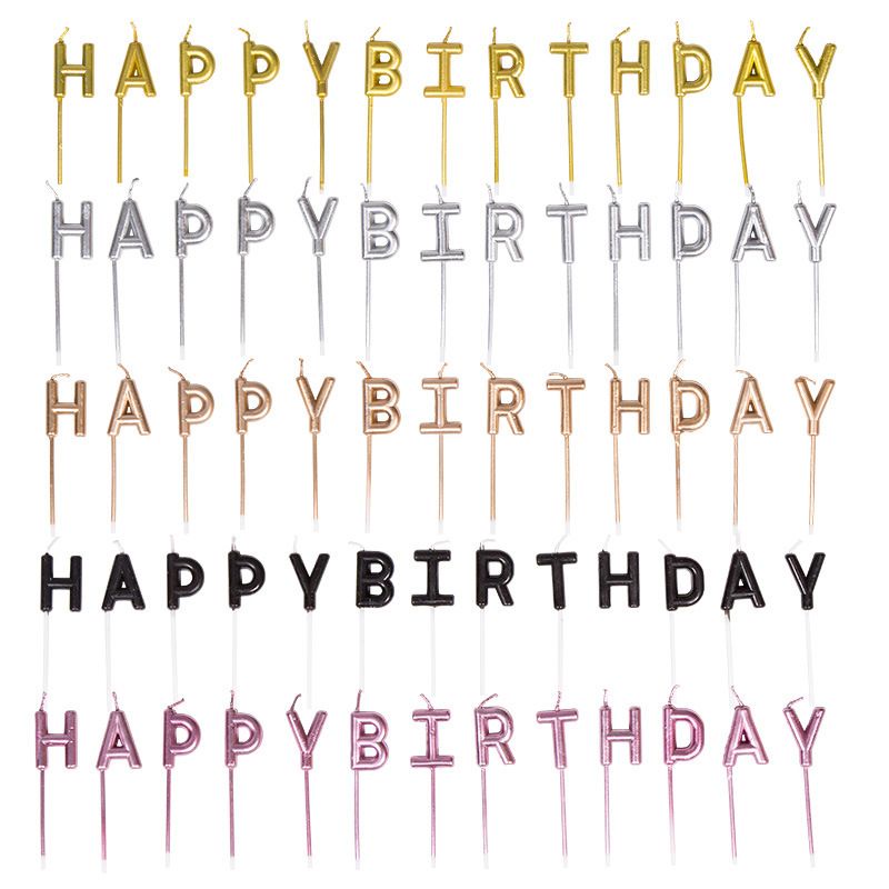 เทียนวันเกิด​ เขียน happybirthday
