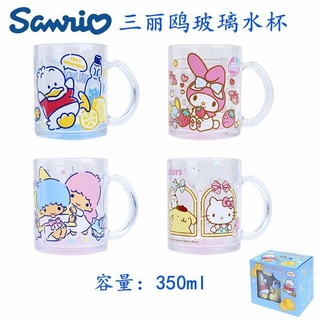 Sanrio แก้วน้ํา ลาย Melody Twins Star Pekkle Duck ขนาด 350 มล. พร้อมหูจับ 7361